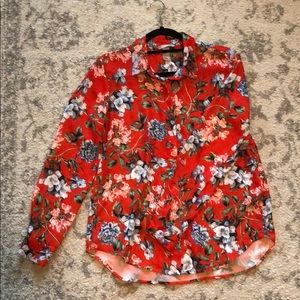 H&M Floral Button-down Blouse